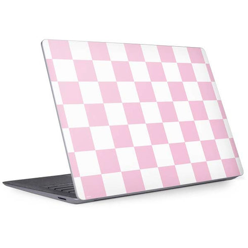 Pink and White Checkerboard Surface Laptop 3 13.5in Skin