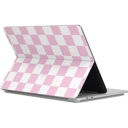 Pink and White Checkerboard Surface Laptop Studio Skin