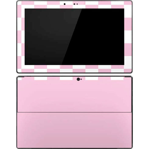 Pink and White Checkerboard Surface Pro Tablet Skin