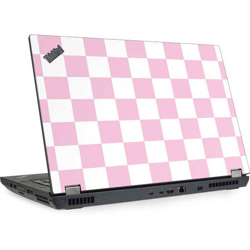 Pink and White Checkerboard Lenovo ThinkPad Skin