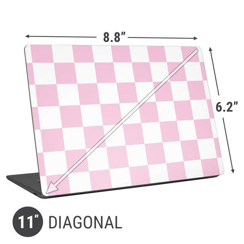 Pink and White Checkerboard Universal Laptop 11in (8.8 x 6.2in) Skin