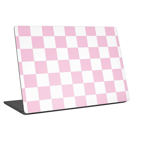 Pink and White Checkerboard Universal Laptop 16.6in (13.4 x 9.7in) Skin
