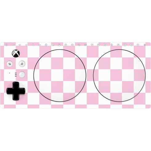 Pink and White Checkerboard Xbox Adaptive Controller Skin