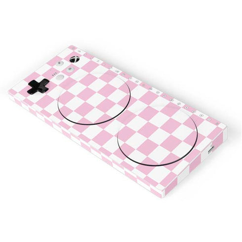 Pink and White Checkerboard Xbox Adaptive Controller Skin