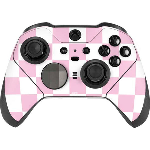 Pink and White Checkerboard Xbox Elite Wireless Controller Series 2 Skin