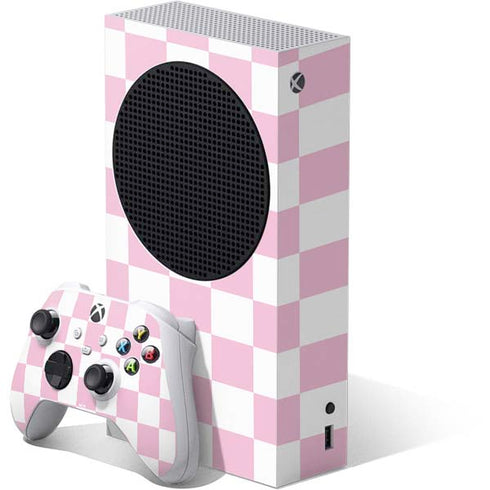 Pink and White Checkerboard Xbox Series S Skins