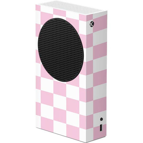 Pink and White Checkerboard Xbox Series S Console Skin