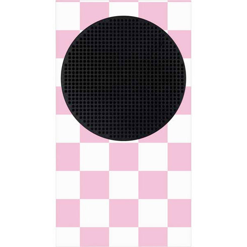 Pink and White Checkerboard Xbox Series S Console Skin
