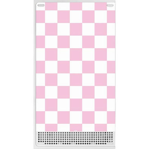 Pink and White Checkerboard Xbox Series S Console Skin