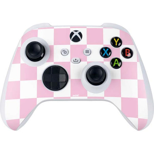 Pink and White Checkerboard Xbox Series S Controller Skin