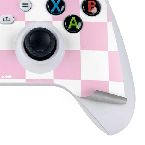 Pink and White Checkerboard Xbox Series S Controller Skin