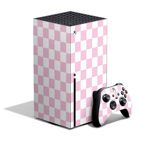 Pink and White Checkerboard Xbox Series X Bundle Skin