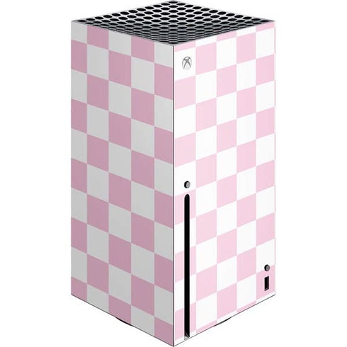 Pink and White Checkerboard Xbox Series X Console Skin
