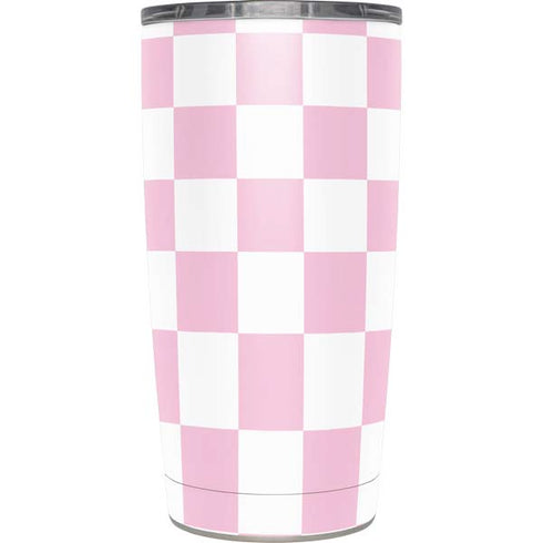 Pink and White Checkerboard Yeti 20oz Tumbler Skin