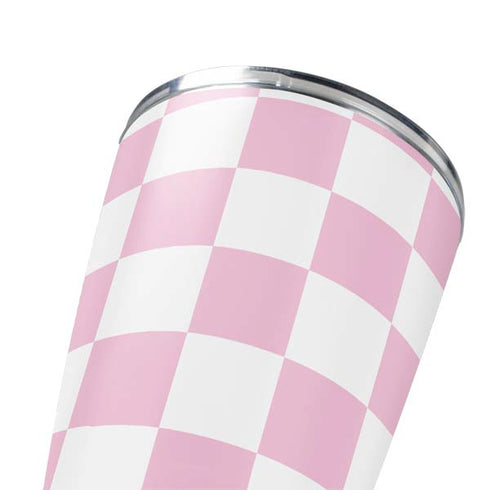 Pink and White Checkerboard Yeti 20oz Tumbler Skin