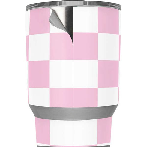 Pink and White Checkerboard Yeti 20oz Tumbler Skin