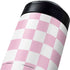 Pink and White Checkerboard Yeti Colster Can Insulator Skin