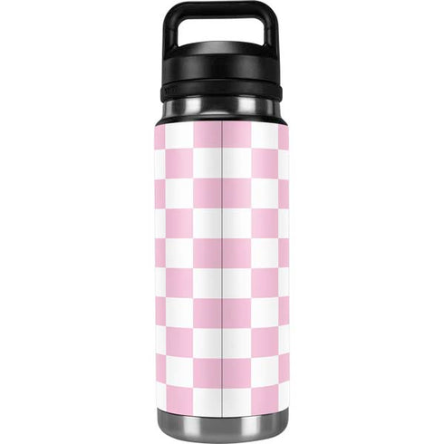 Pink and White Checkerboard YETI Rambler 26oz Bottle Skin