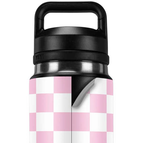 Pink and White Checkerboard YETI Rambler 26oz Bottle Skin