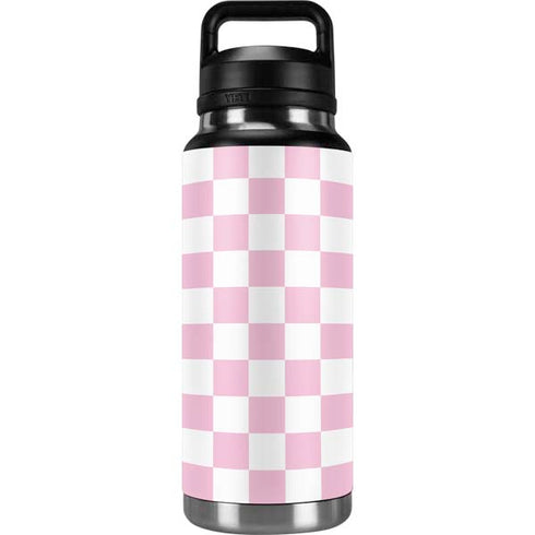 Pink and White Checkerboard YETI Rambler 36oz Bottle Skin
