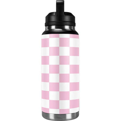 Pink and White Checkerboard YETI Rambler 36oz Bottle Skin