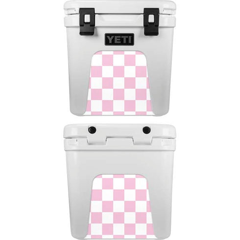 Pink and White Checkerboard YETI Roadie 24 Hard Cooler Skin