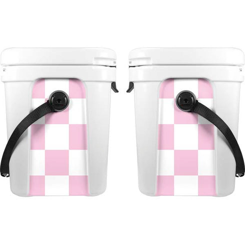 Pink and White Checkerboard YETI Roadie 24 Hard Cooler Skin