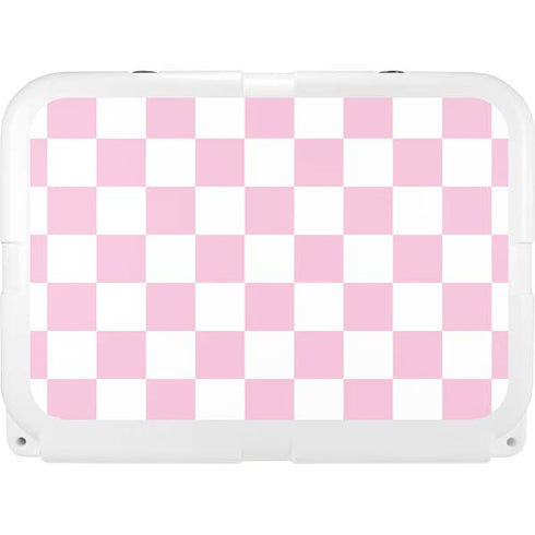 Pink and White Checkerboard YETI Tundra 35 Hard Cooler Skin