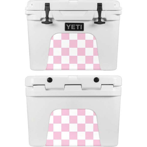 Pink and White Checkerboard YETI Tundra 35 Hard Cooler Skin