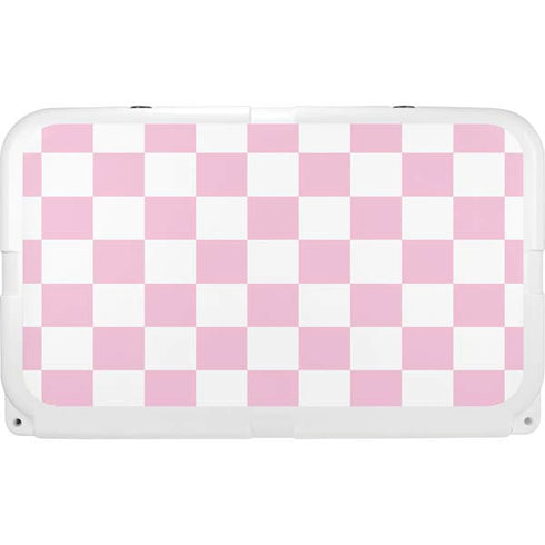Pink and White Checkerboard YETI Tundra 45 Hard Cooler Skin