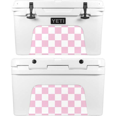 Pink and White Checkerboard YETI Tundra 45 Hard Cooler Skin