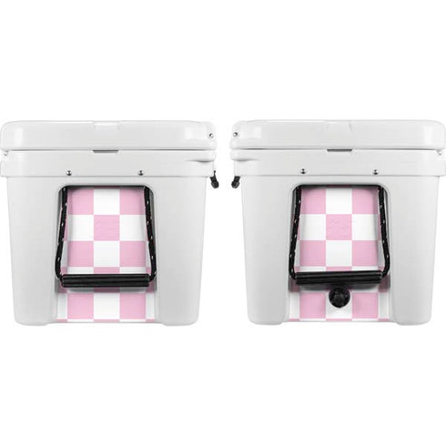 Pink and White Checkerboard YETI Tundra 65 Hard Cooler Skin