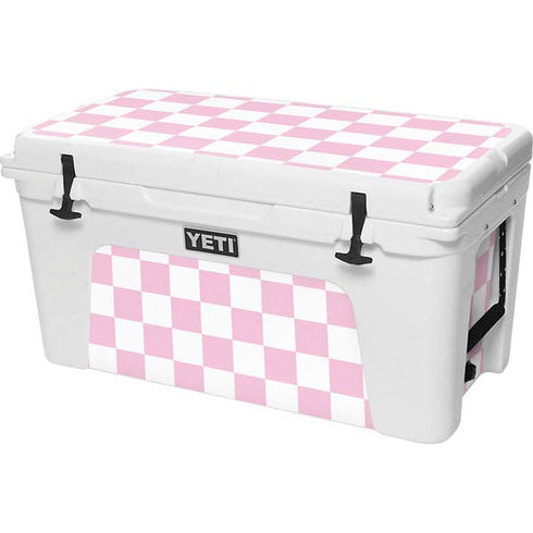 Pink and White Checkerboard YETI Tundra 75 Hard Cooler Skin