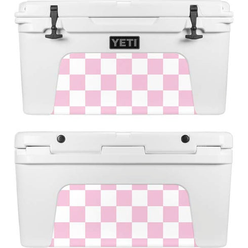Pink and White Checkerboard YETI Tundra 75 Hard Cooler Skin