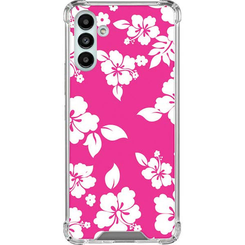 Pink and White Galaxy A13 5G Clear Case