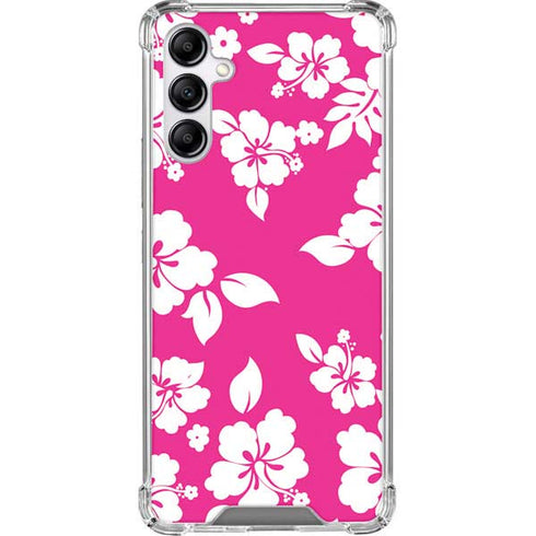 Pink and White Galaxy A14 5G Clear Case