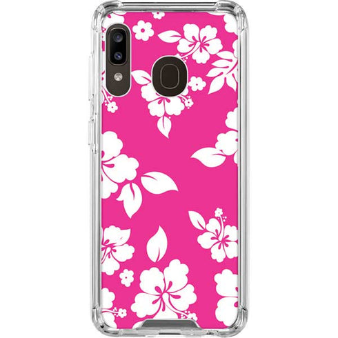 Pink and White Galaxy A30 Clear Case