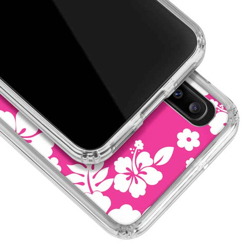 Pink and White Galaxy A30 Clear Case