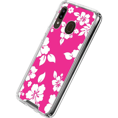 Pink and White Galaxy A30 Clear Case