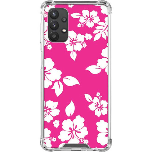 Pink and White Galaxy A32 5G Clear Case