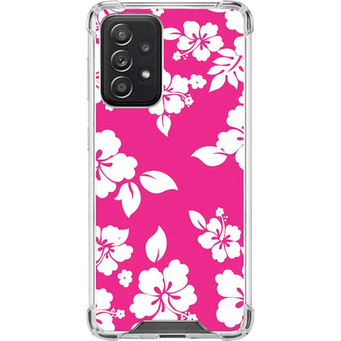 Pink and White Galaxy A52 5G Clear Case
