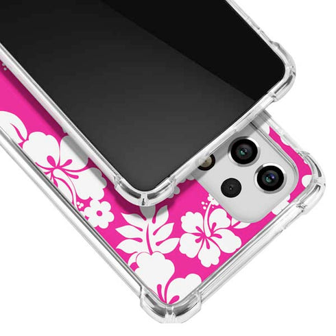 Pink and White Galaxy A53 5G Clear Case