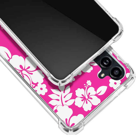 Pink and White Galaxy A54 5G Clear Case
