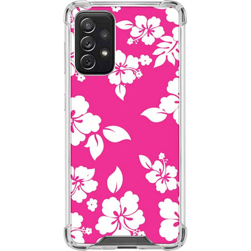 Pink and White Galaxy A72 5G Clear Case