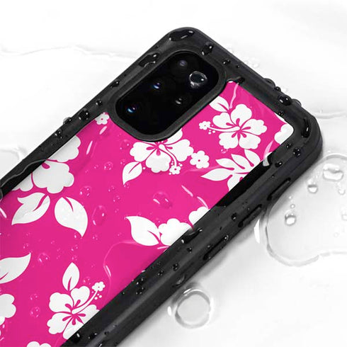 Pink and White Galaxy S20 Plus Waterproof Case