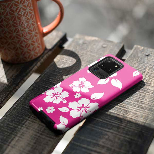 Pink and White Galaxy S20 Ultra 5G Pro Case
