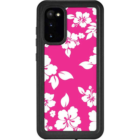 Pink and White Galaxy S20 Waterproof Case