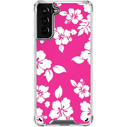 Pink and White Galaxy S21 Plus 5G Clear Case