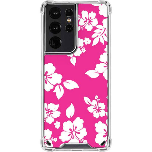 Pink and White Galaxy S21 Ultra 5G Clear Case