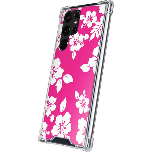 Pink and White Galaxy S22 Ultra Clear Case